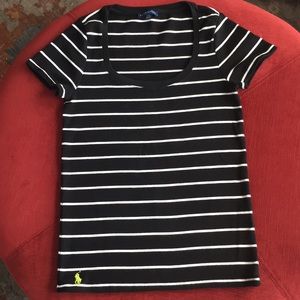 Black and white polo shirt